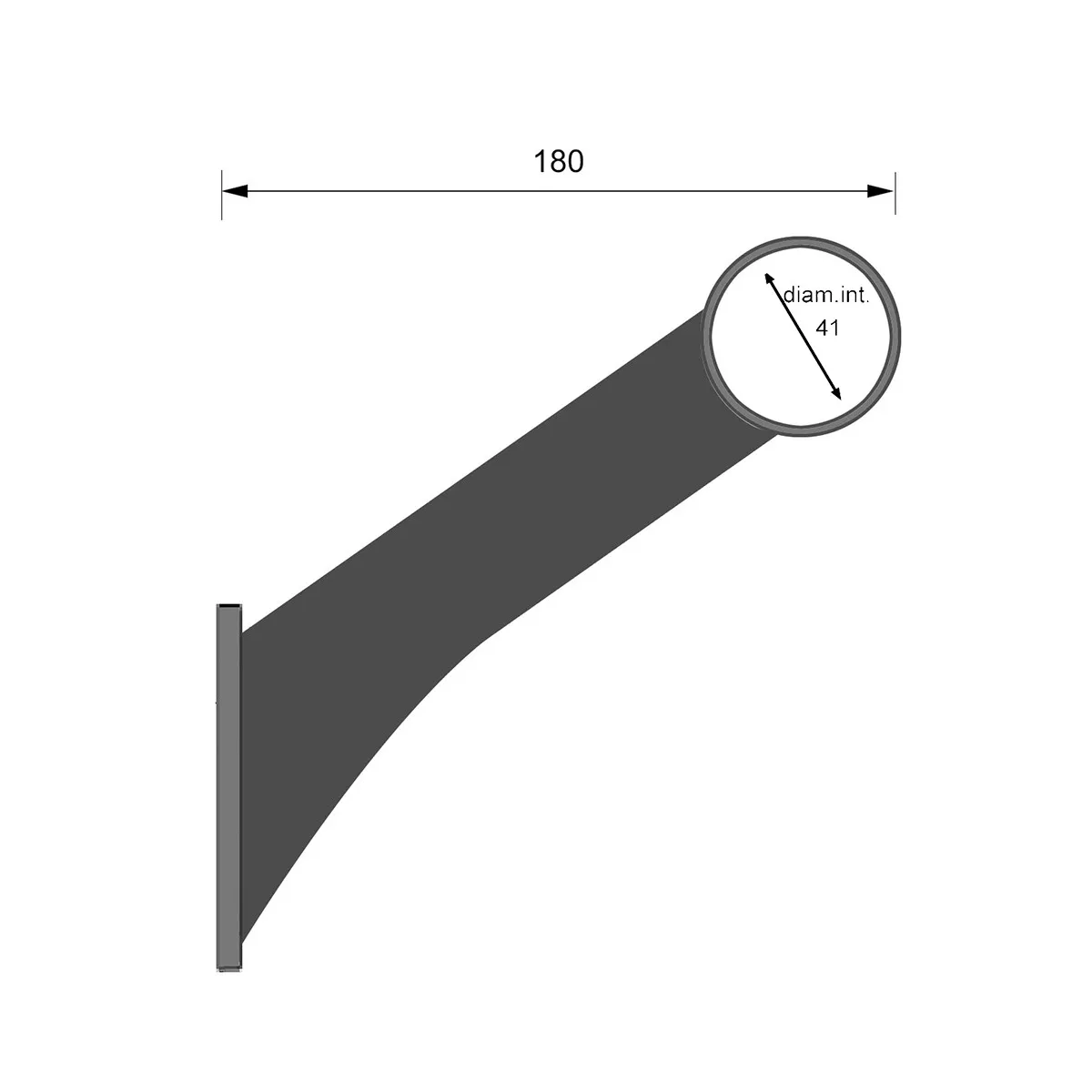 misure supporto a parete barra danza