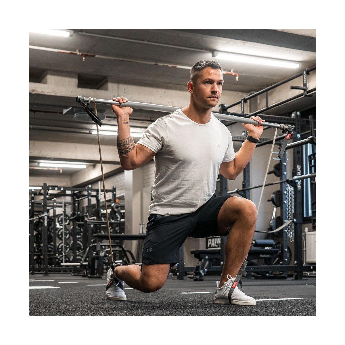 Barra imbottita con elastici Gymstick Original | Strong, Nero