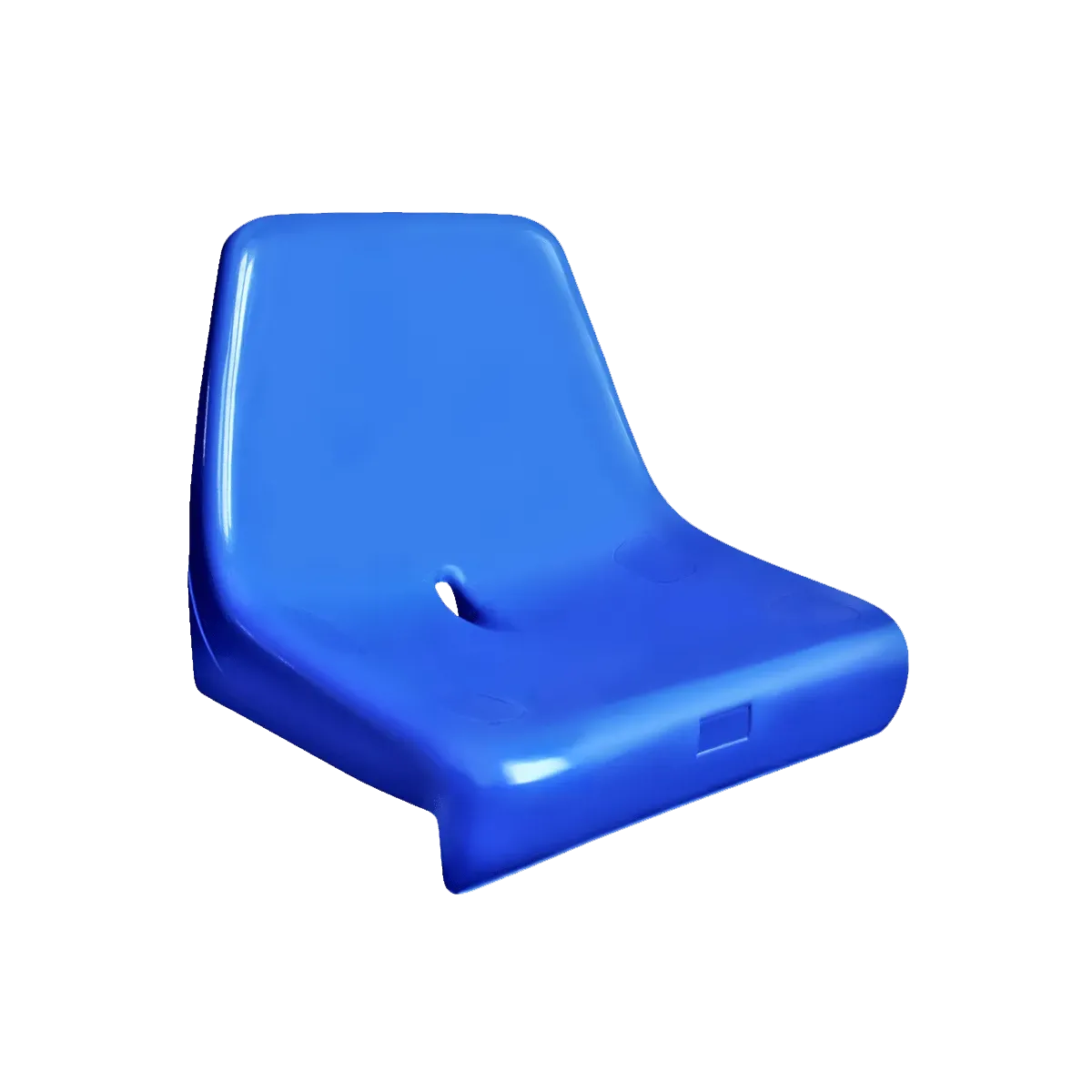 Sedile per tribuna, con schienale alto, non ignifugo blu