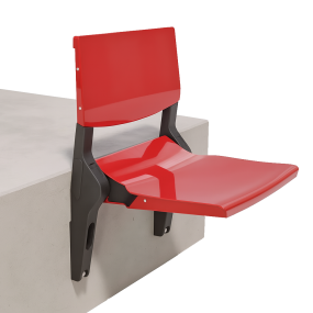 Poltroncina con sedile ribaltabile per tribuna, ignifuga