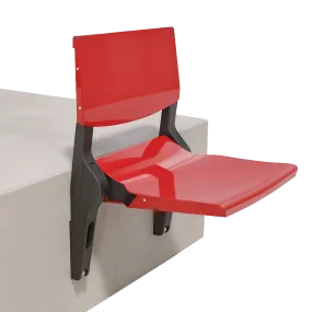 Poltroncina con sedile ribaltabile per tribuna, ignifuga