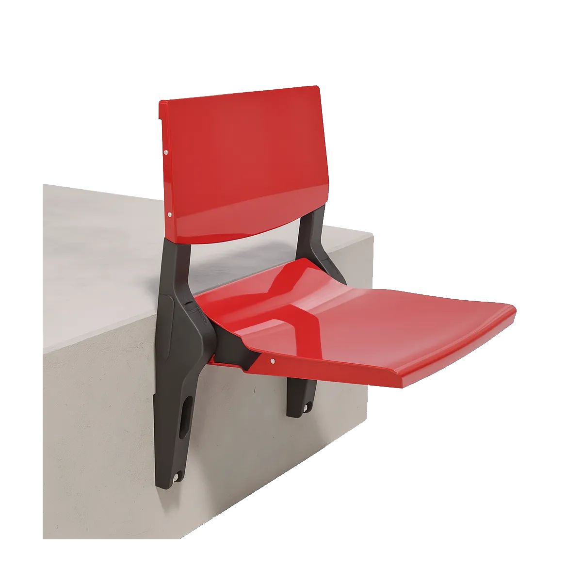 Poltroncina con sedile ribaltabile per tribuna, ignifuga