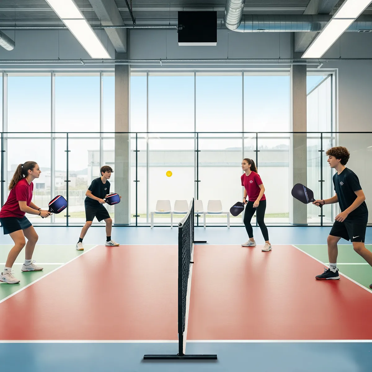 partita con rete Conquest per pickleball