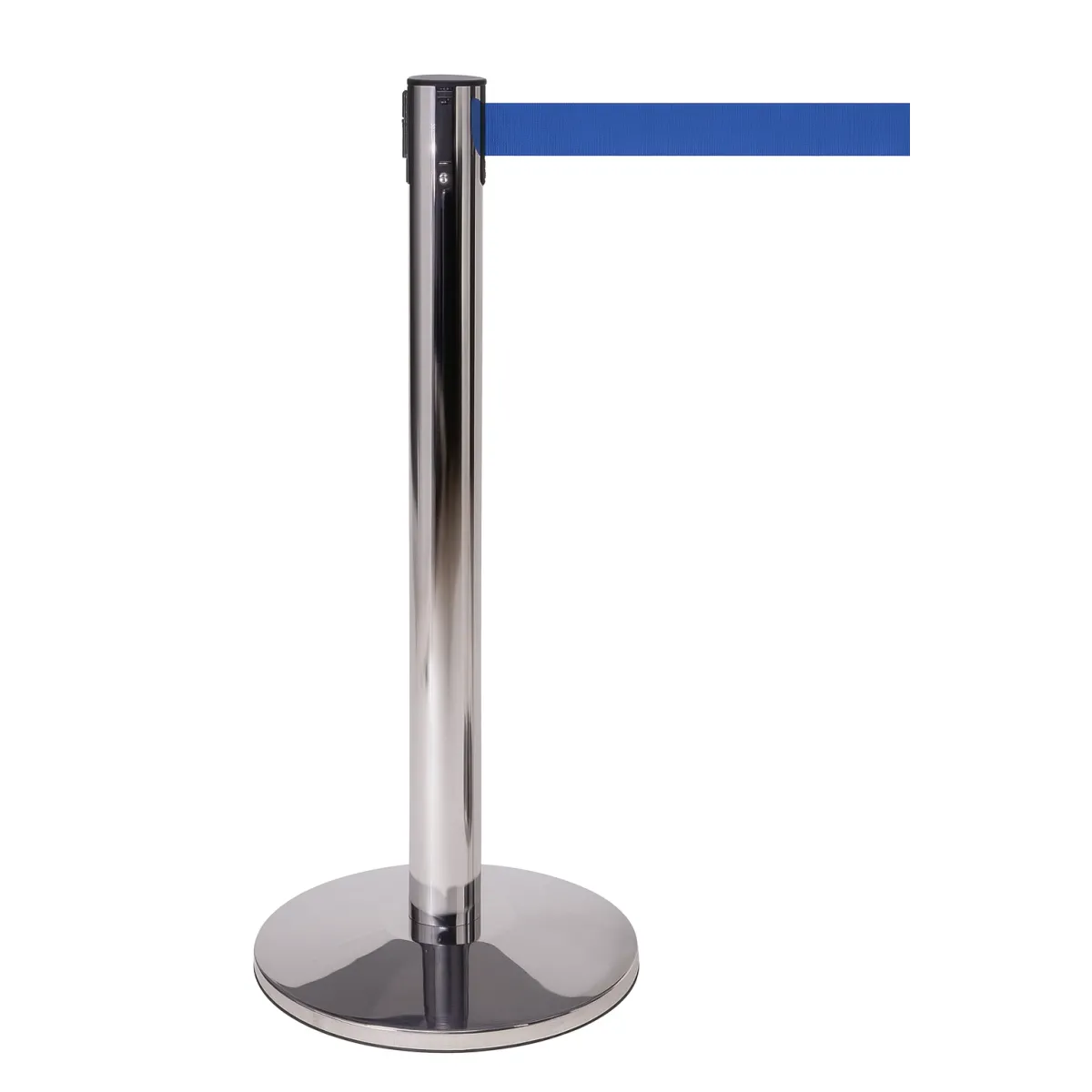 Piantana in acciaio inox con nastro divisorio avvolgibile da mt. 2