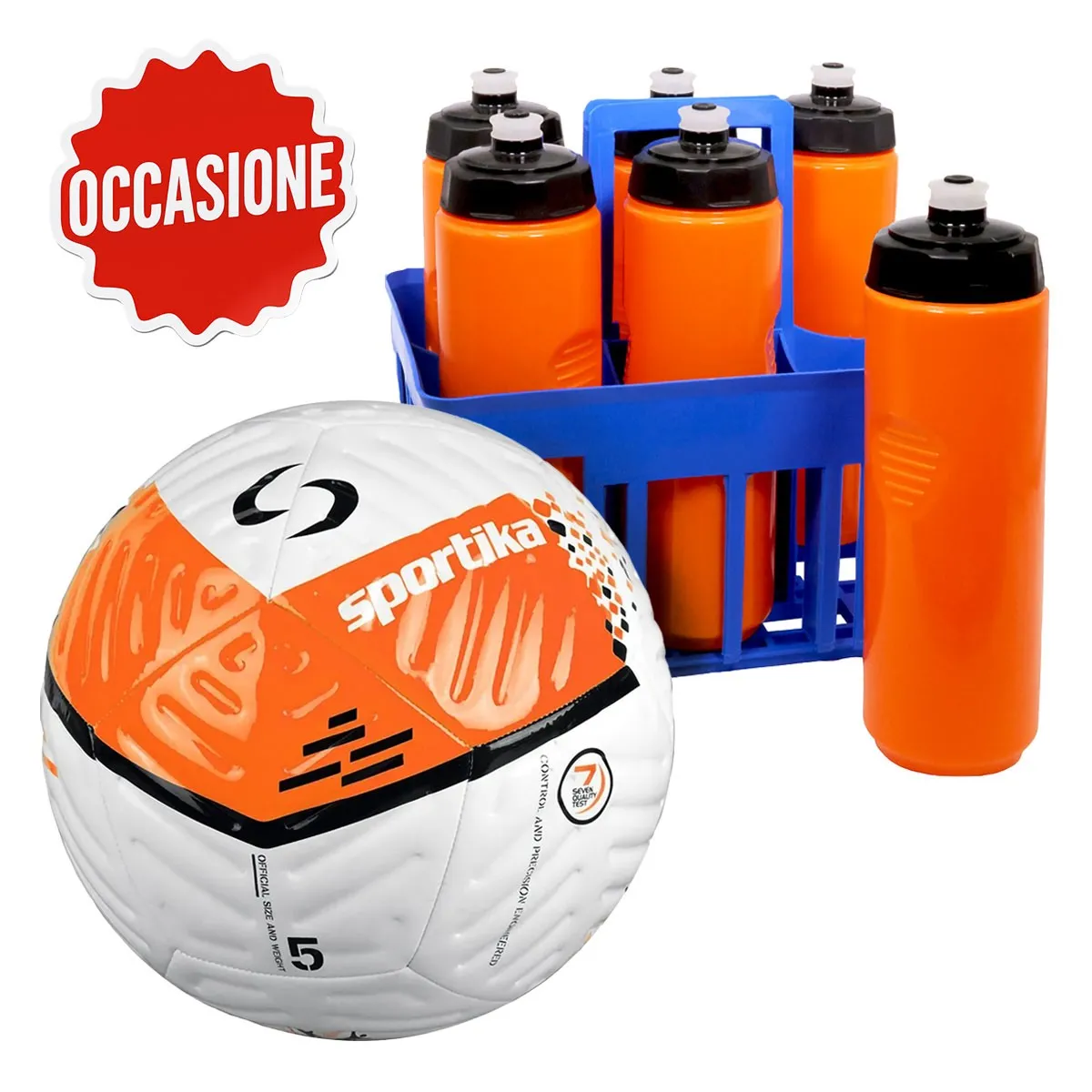 Kit 10 palloni calcio mis. 5 + borracce e cestello | OFFERTA