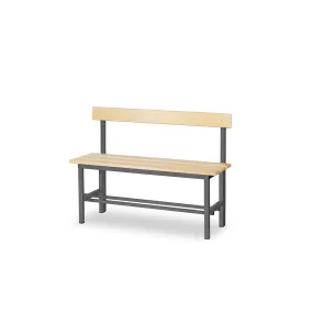 Panchina spogliatoio in acciaio 1 mt - schienale