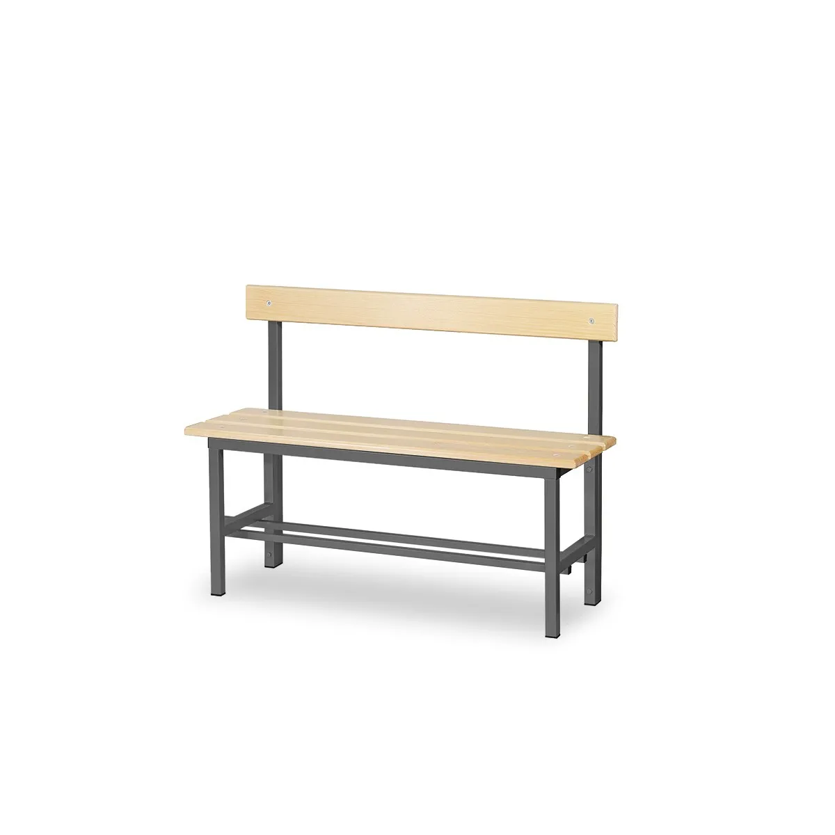 Panchina spogliatoio in acciaio 1 mt - schienale