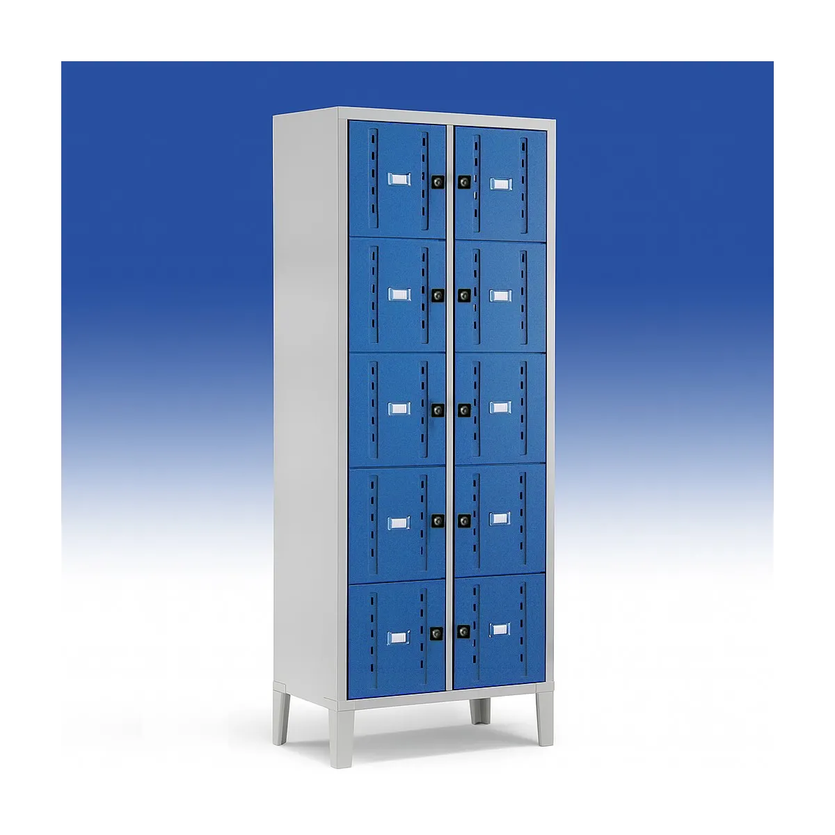 Armadietto casellario 10 scomparti per spogliatoio BLU