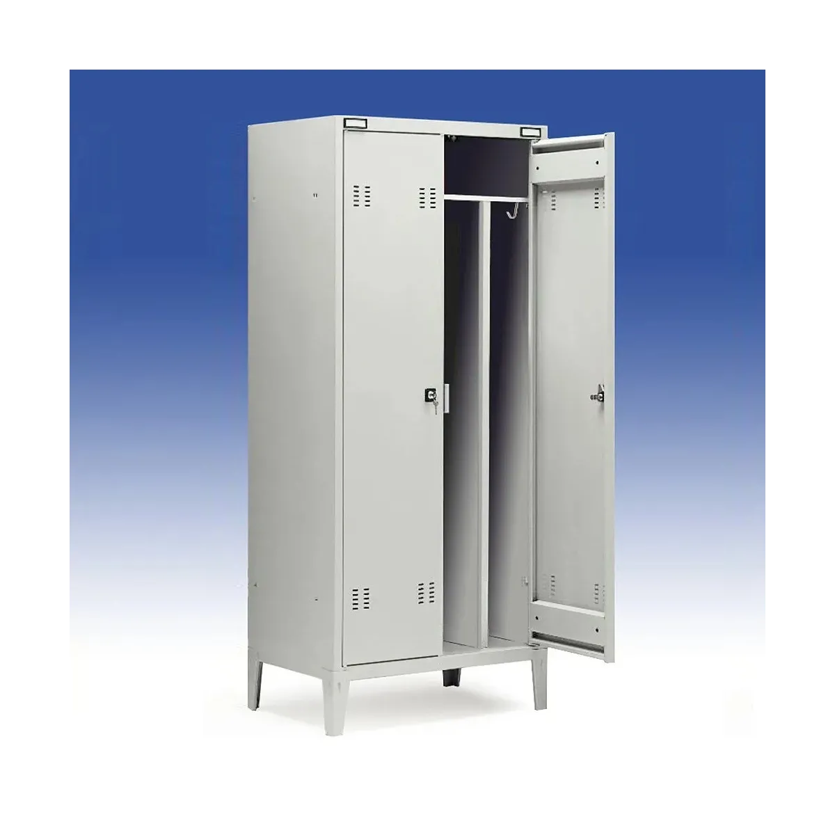 Armadietto spogliatoio con divisorio sporco-pulito aperto doppio