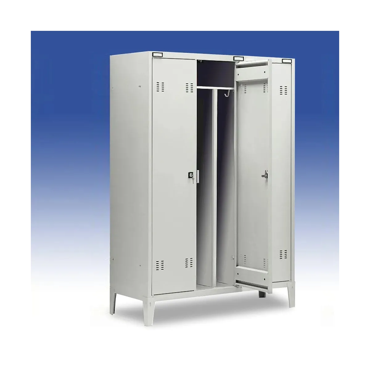 Armadietto spogliatoio con divisorio sporco-pulito APERTO TRIPLO