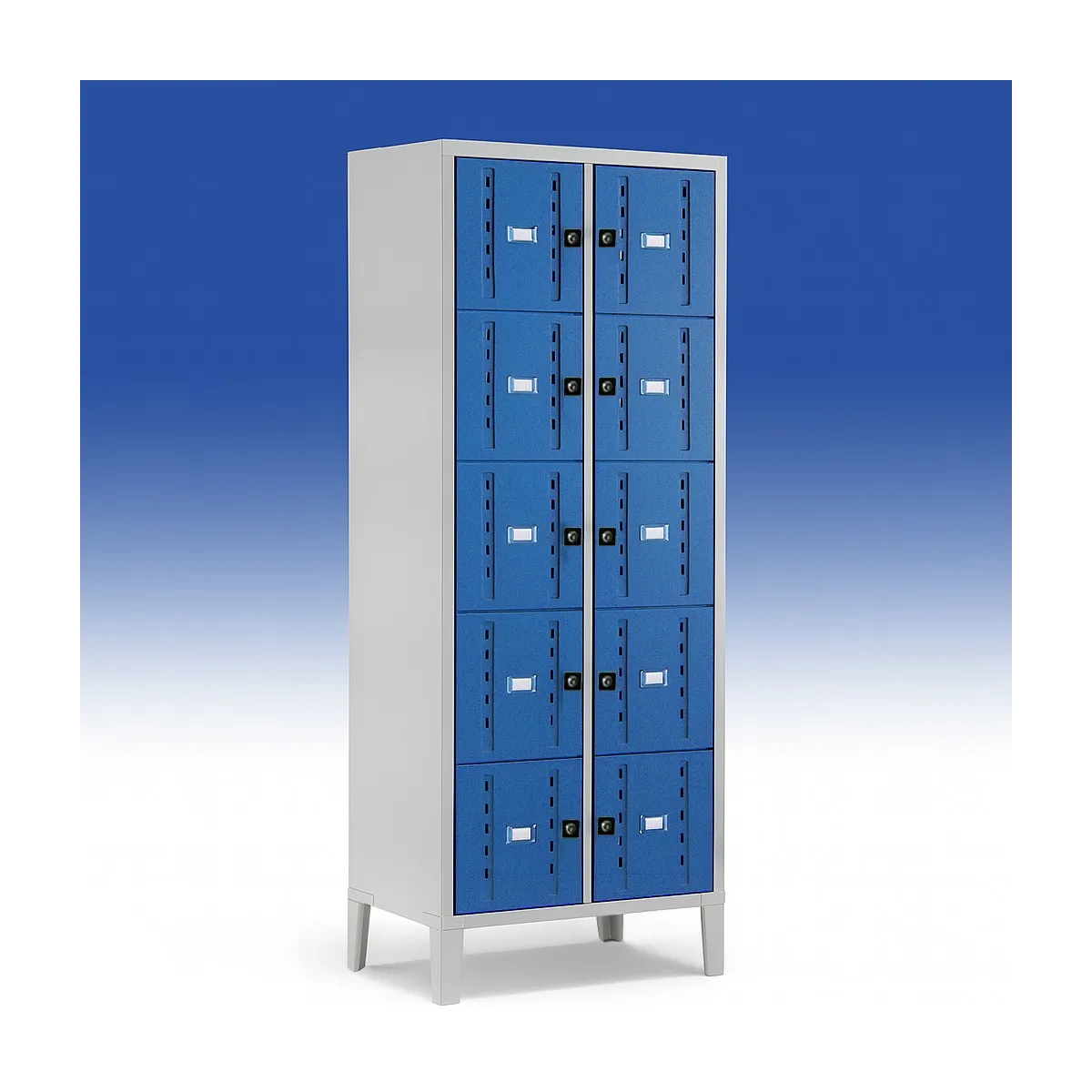 Armadietto casellario 10 scomparti per spogliatoio BLU