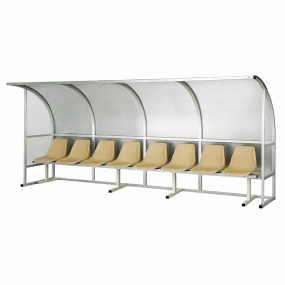 Panchina Allenatori 4 Metri in Alluminio con Sbalzo Ridotto