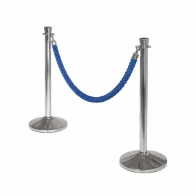 Piantana in acciaio inox per cordoni di divisione blu