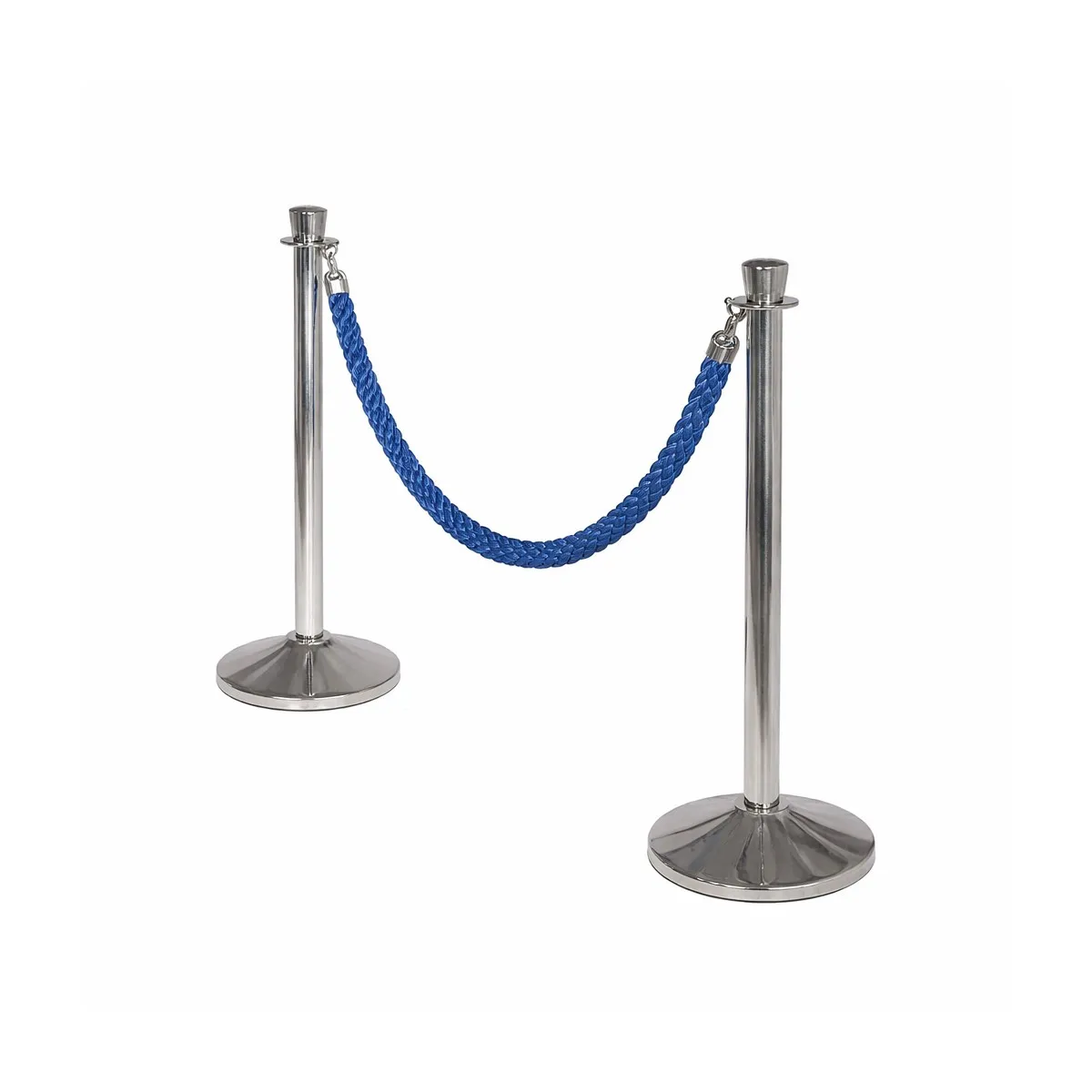 Piantana in acciaio inox per cordoni di divisione blu