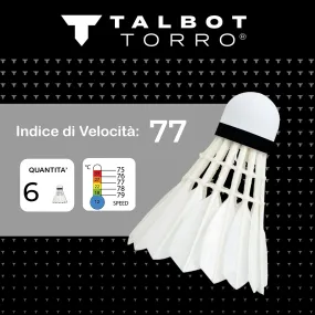 Set di 6 volani per badminton Torro Tech Hit 750, piume naturali