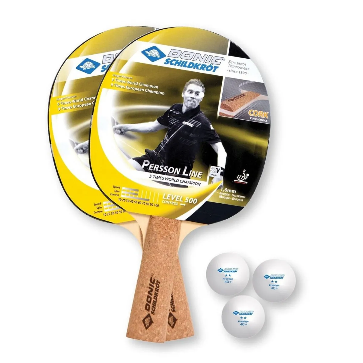 Set 2 racchette ping pong Persson 500 con custodia