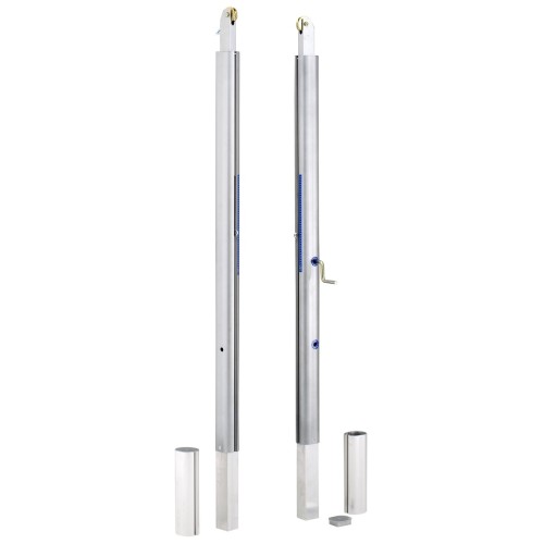 Impianto pallavolo monopalo telescopico in alluminio certificato UNI EN 1271