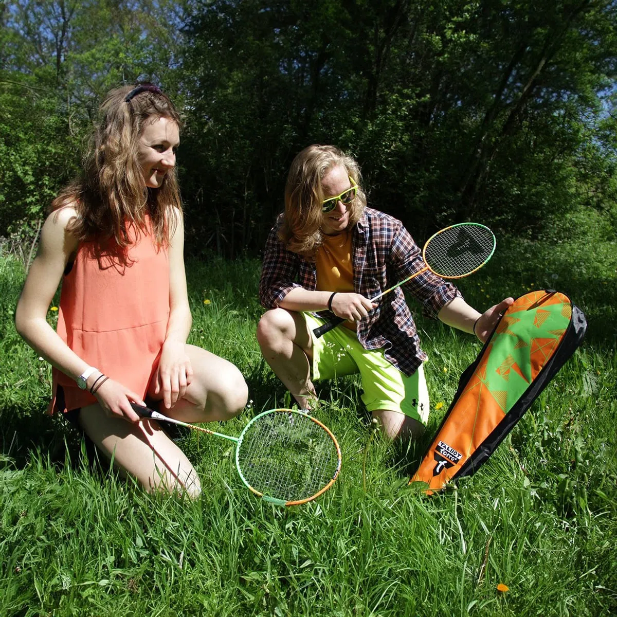 Set 2 racchette badminton Torro Attacker con volani e borsa