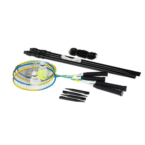 Set badminton Family con rete, 4 racchette e volani