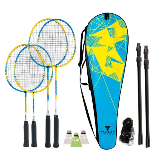 Set badminton Family con rete, 4 racchette e volani