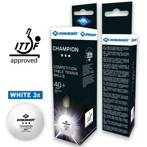 Confezione 3 palline ping pong Schildkroet Champion 3 stelle ITTF