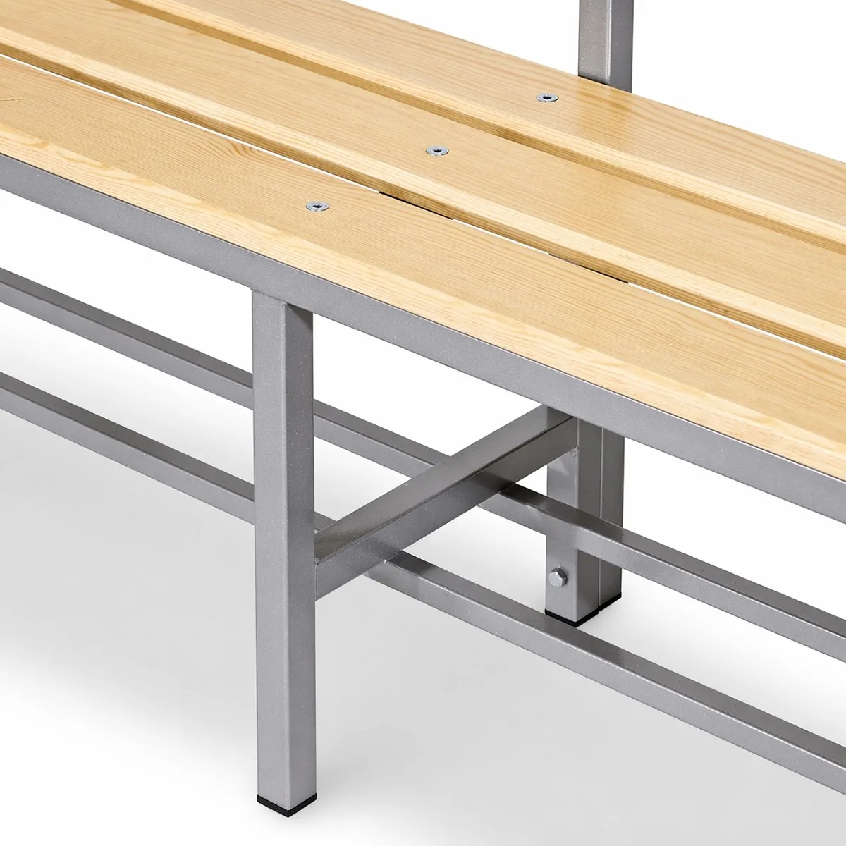 Panchina spogliatoio in alluminio a 8 appendiabiti | Lunghezza 200 cm