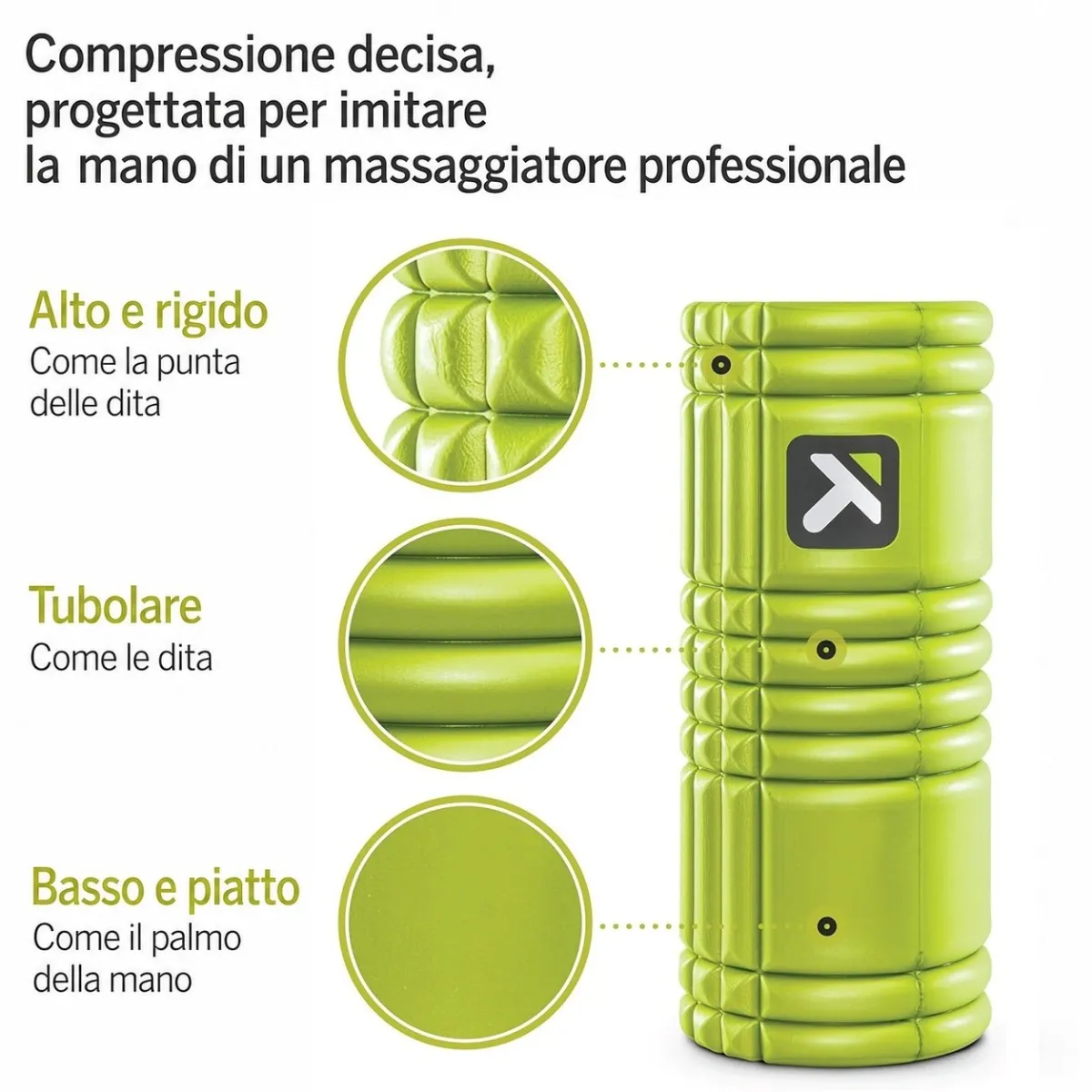 Trigger point the Grid Lime, roller da 33 cm verde fluo