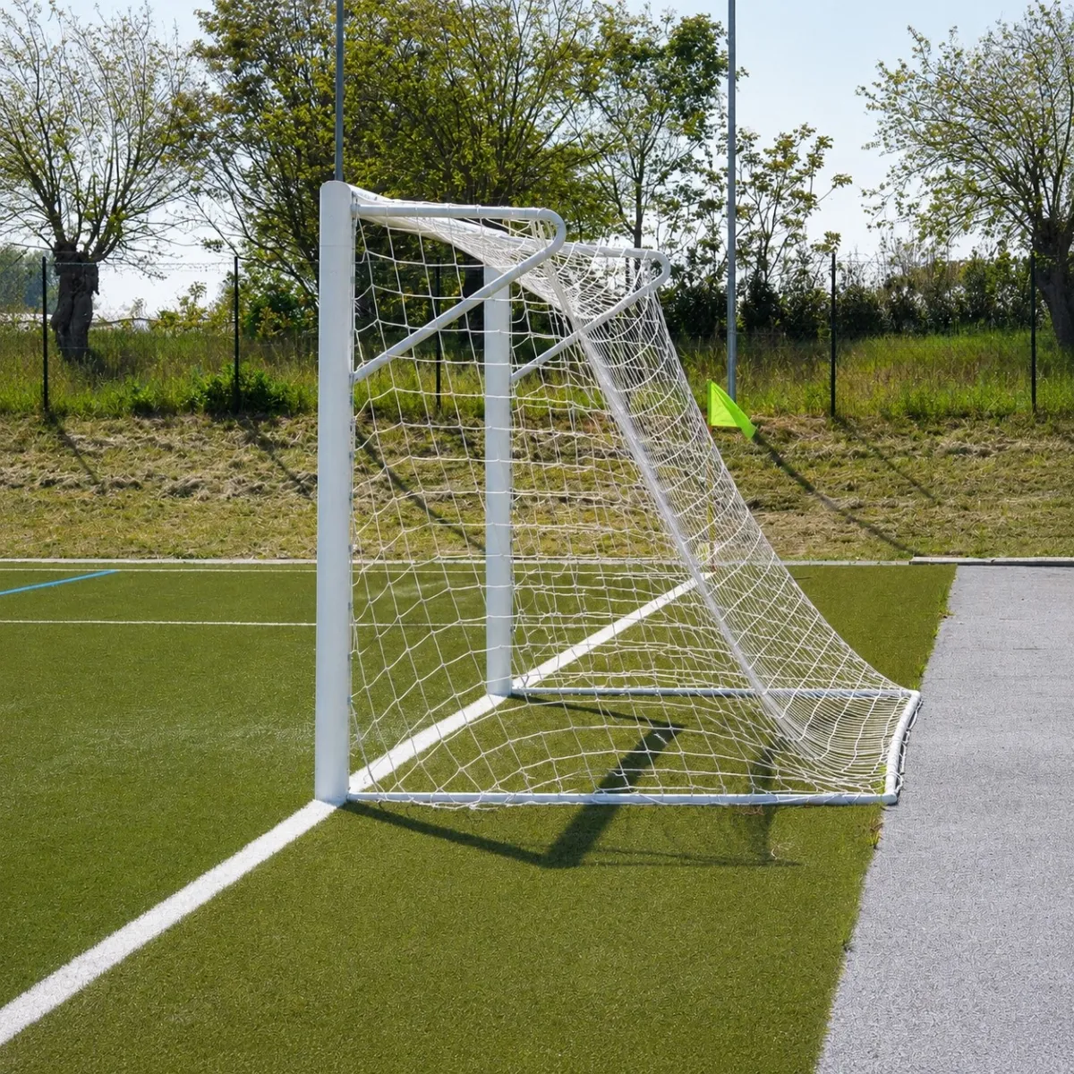 Porta calcio mt. 6x2 fissa in alluminio LATO