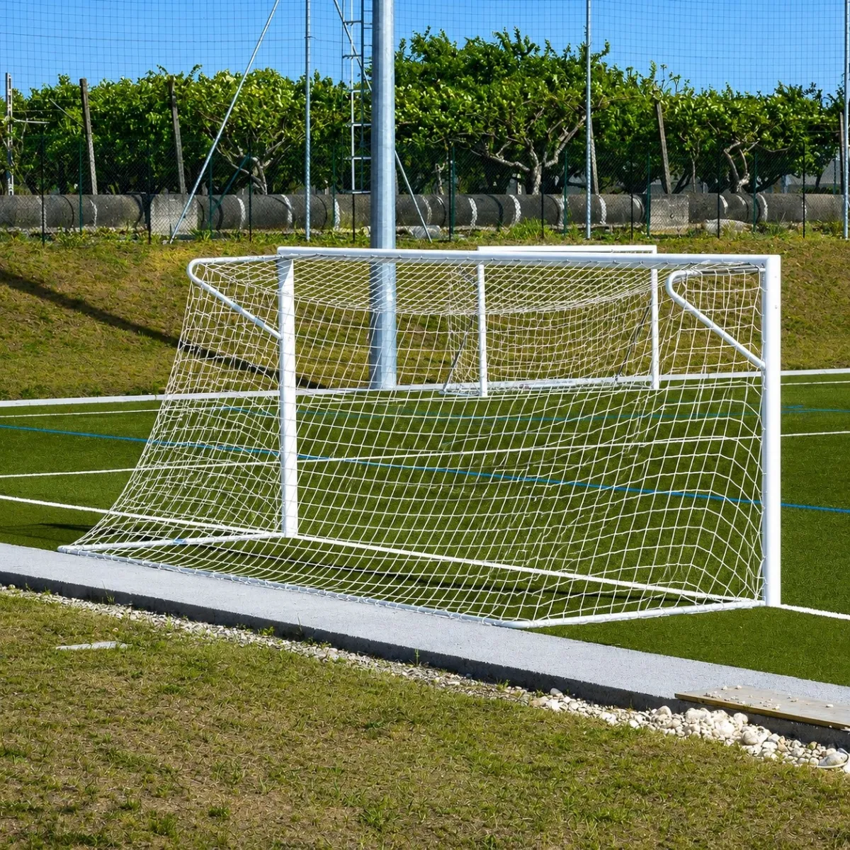 Porta calcio mt. 6x2 fissa in alluminio DIETRO