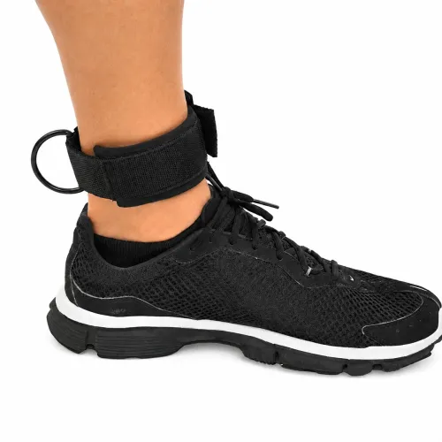4366. Cavigliera/polsiera con chiusura a velcro e anello in metallo
