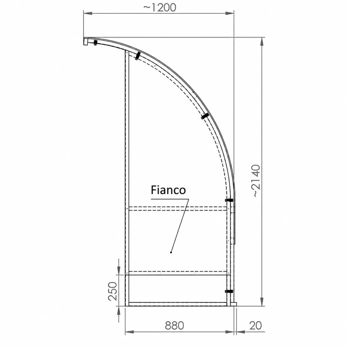 Panchina allenatori in acciaio inox da 6 m