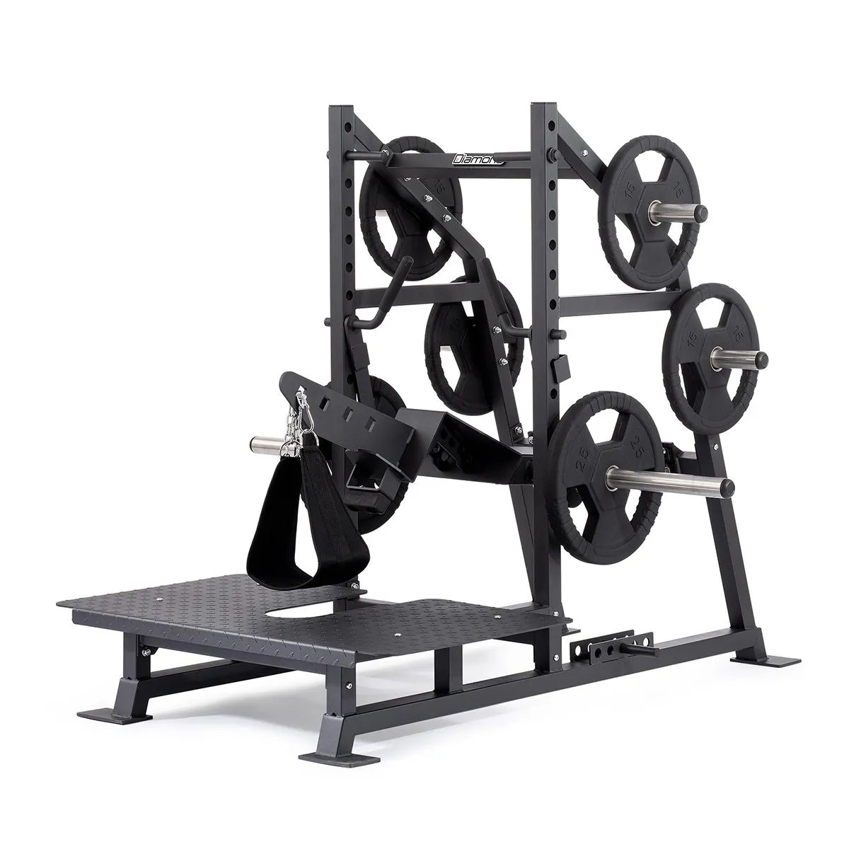 Belt Squat caricabile a dischi per palestra