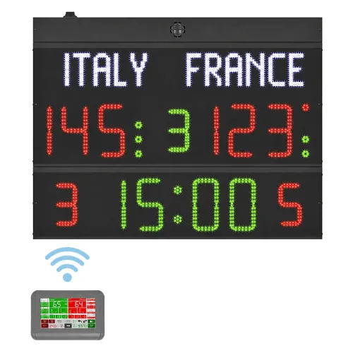 Tabellone segnapunti elettronico multisport H25N omologato FIBA con console