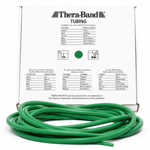 Elastico tubolare TheraBand verde 7,5 m - 2,1 kg