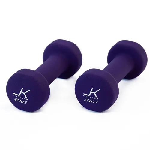 Coppia manubri per aerobica da 2 kg. rivestiti in neoprene