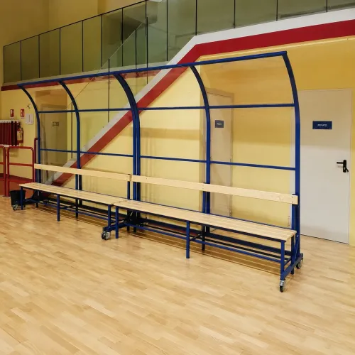 Protezione mobile bordo campo per panchine e tavolo giudici