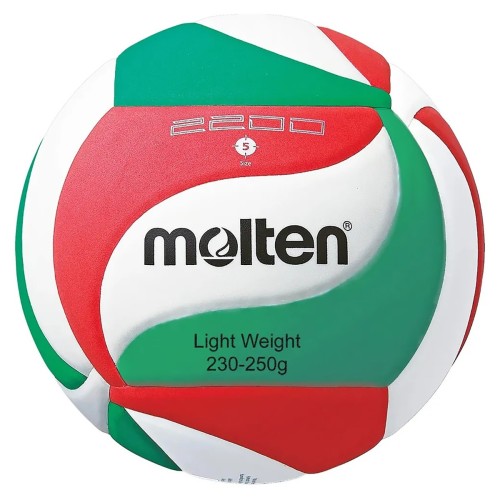 Pallone volley Molten V5M2200-L, misura 5 e peso ridotto a 240 gr