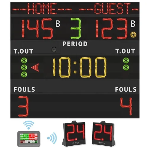 Tabellone segnapunti elettronico H30N FIBA con console e 24 secondi