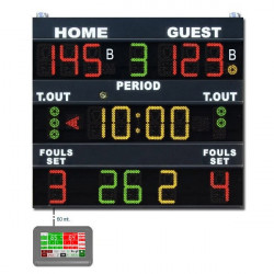 Tabellone elettronico segnapunti norme FIBA mod. MXL-G - COMPRESA CONSOLLE di comando
