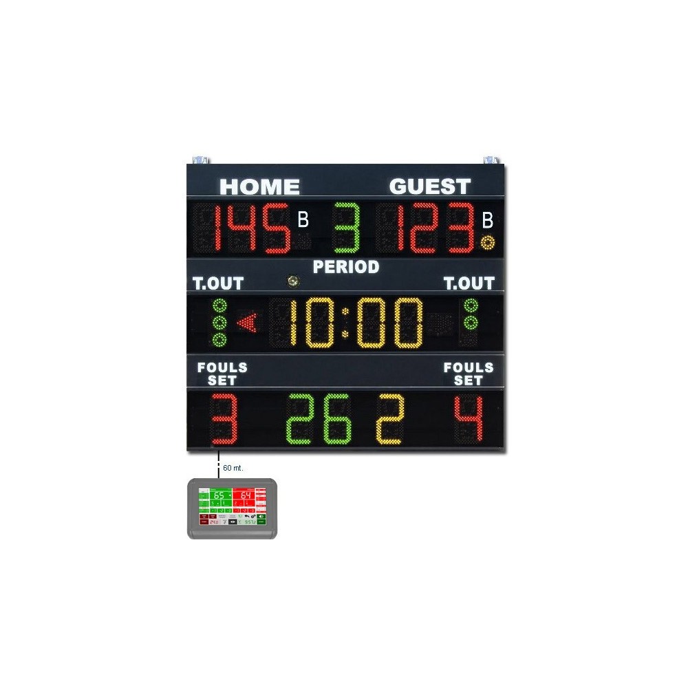 Tabellone elettronico segnapunti norme FIBA mod. MXL-G