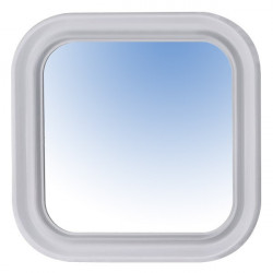 Specchio 46x46 cm con cornice in ABS bianco