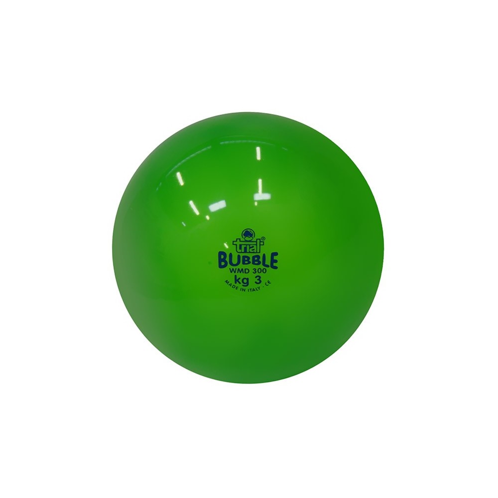 Palla medica Bubble da 3 kg elastica e molto resistente, colore verde