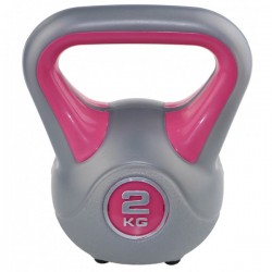 Kettlebell kg 2 per home fitness, colore rosa