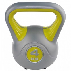 Kettlebell kg 4 per home fitness, colore giallo
