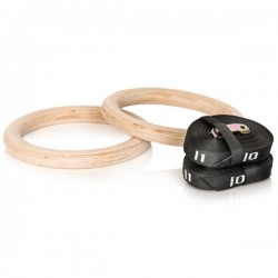 Coppia di anelli in legno con cinghie regolabili Gymstick