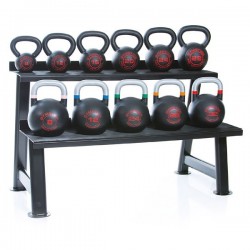 Rack a 2 ripiani per kettlebell o manubri esagonali Gymstick