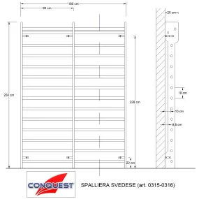 Misure spalliere svedesi Conquest