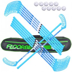 Set 12 mazze per Floorball Junkers 35 con 10 palline e borsa