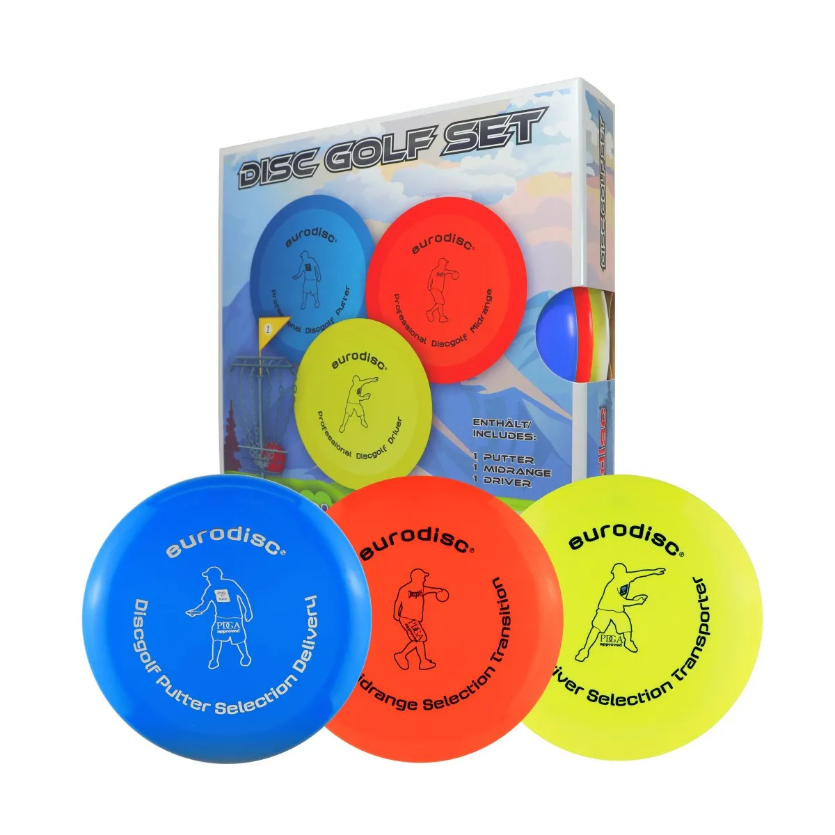 Set di 3 dischi per Disc Golf omologati PDGA