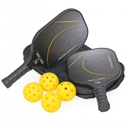 Set 2 racchette pickleball Court Master in carbonio con borsa e 4 palle